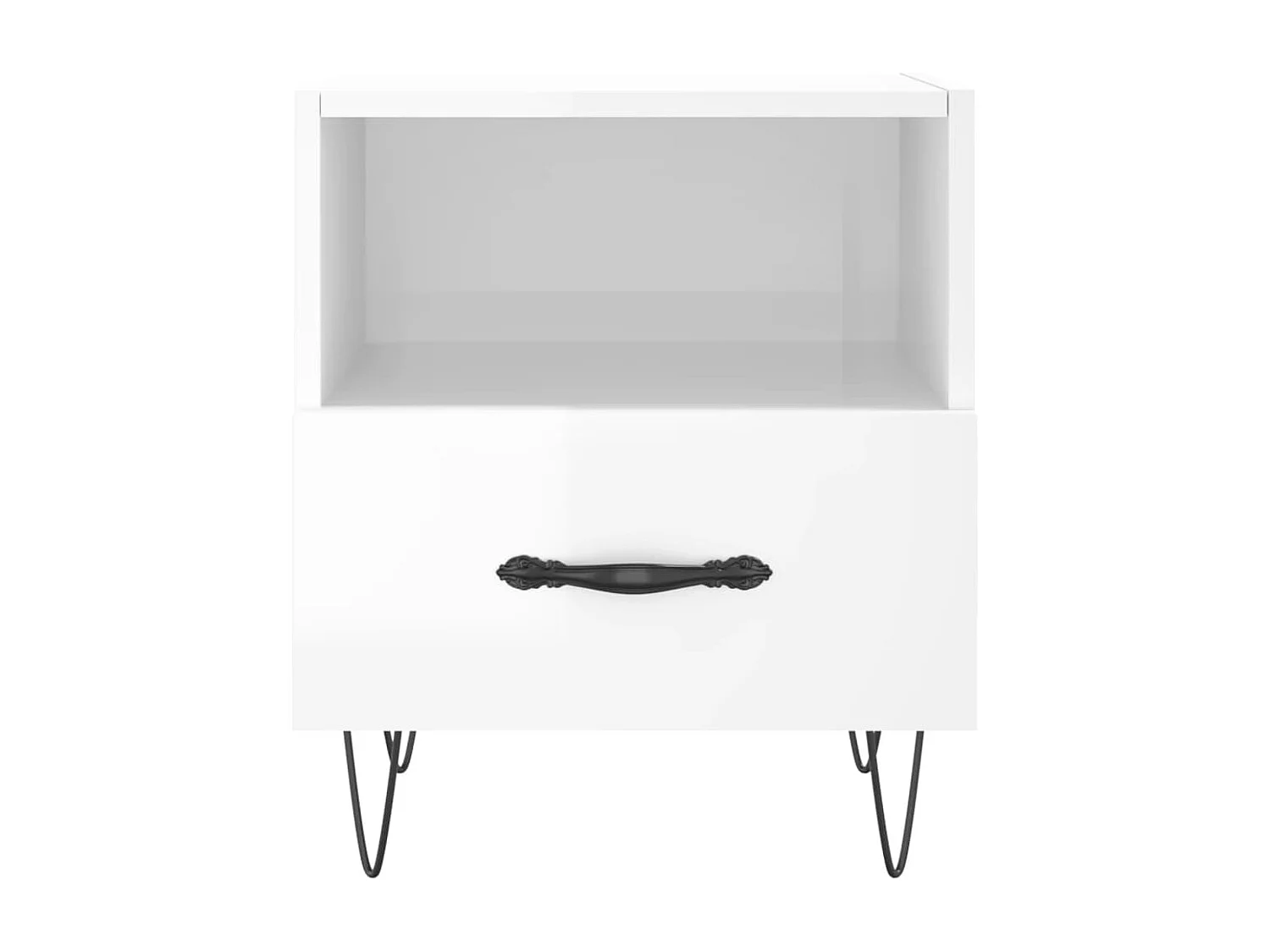 Tables de chevet 2 pcs blanc brillant 40x35x47,5