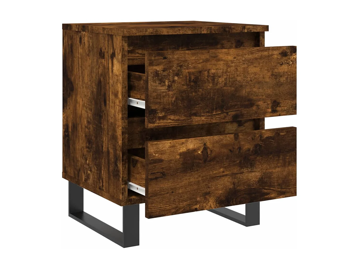 Table de chevet chêne fumé 40x35x50 bois d’ingénierie