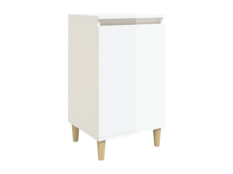 Table de chevet blanc brillant 40x35x70 bois d’ingénierie