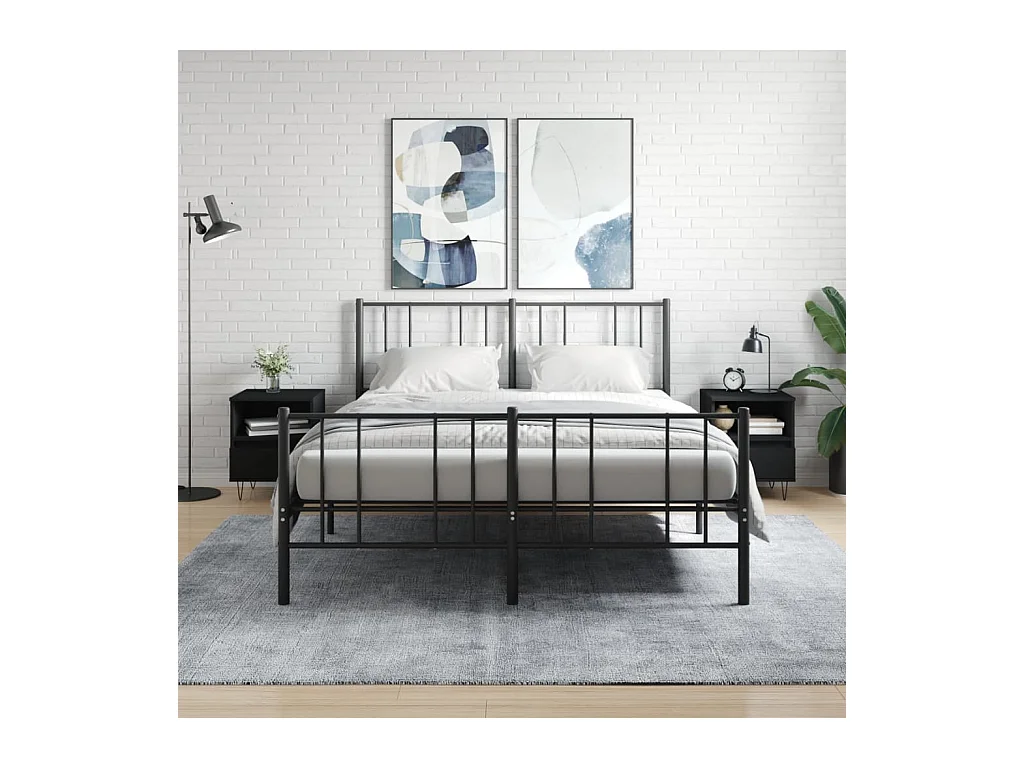 Tables de chevet 2 pcs noir 40x35x50 bois d’ingénierie