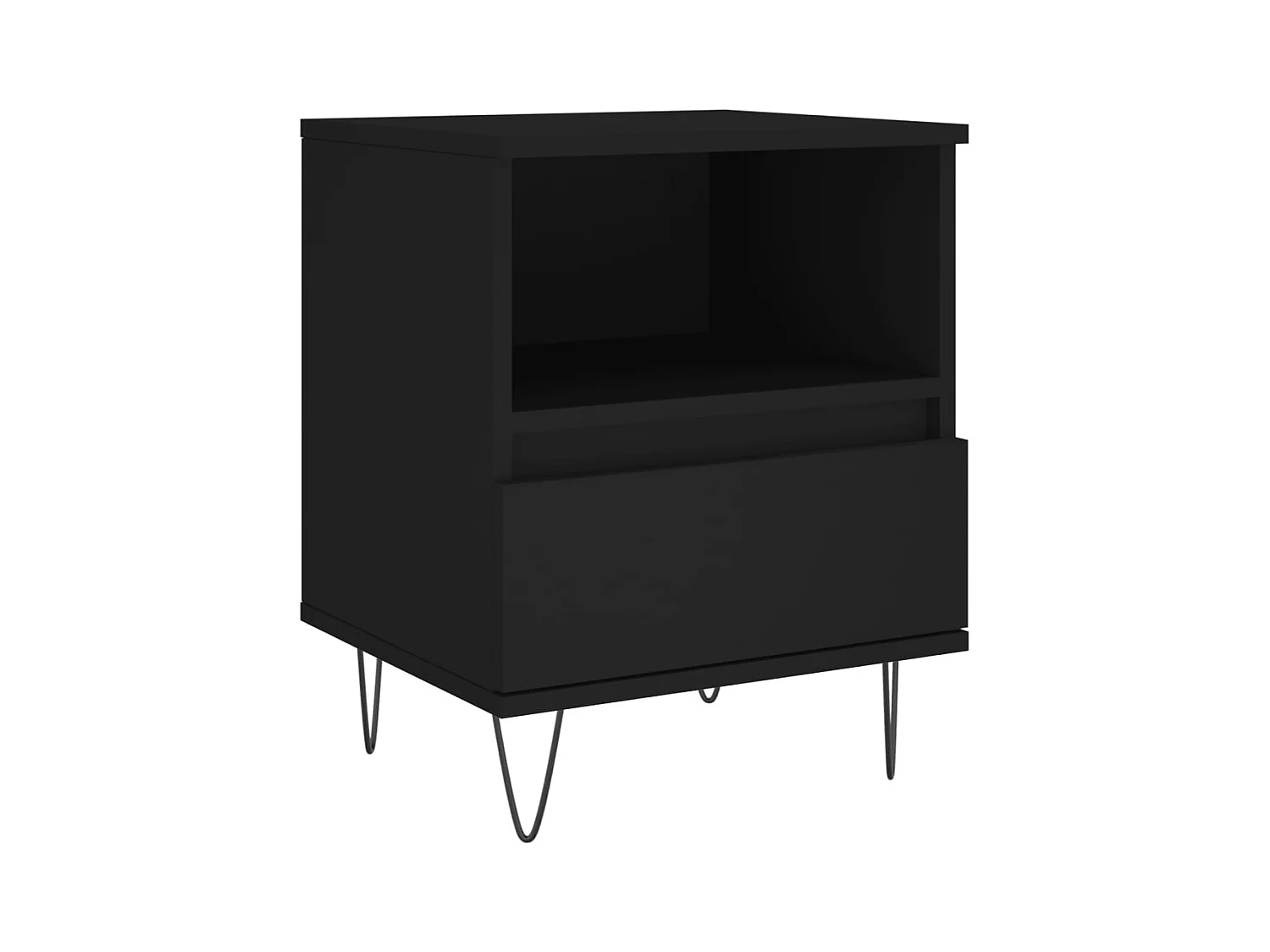 Tables de chevet 2 pcs noir 40x35x50 bois d’ingénierie