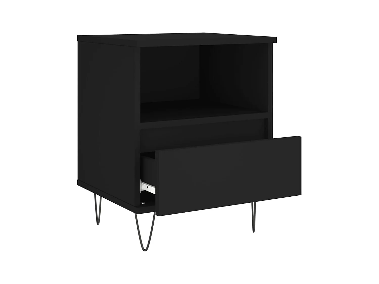 Tables de chevet 2 pcs noir 40x35x50 bois d’ingénierie