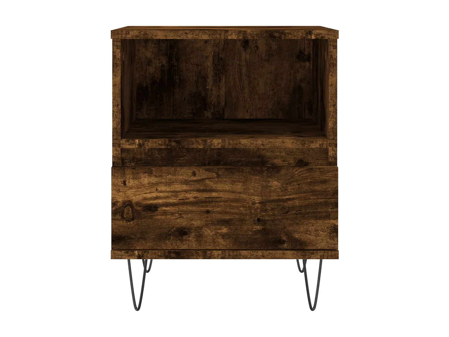 Table de chevet chêne fumé 40x35x50 bois d’ingénierie