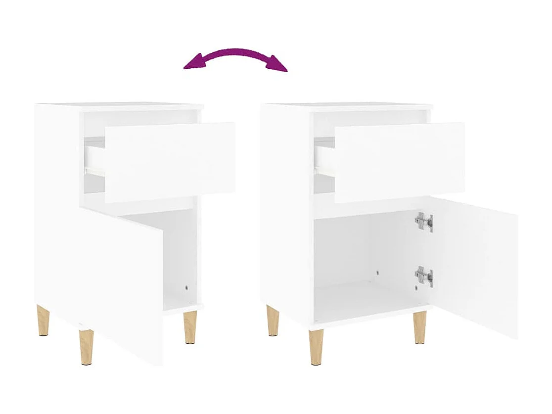 Tables de chevet 2 pcs blanc 40x35x70