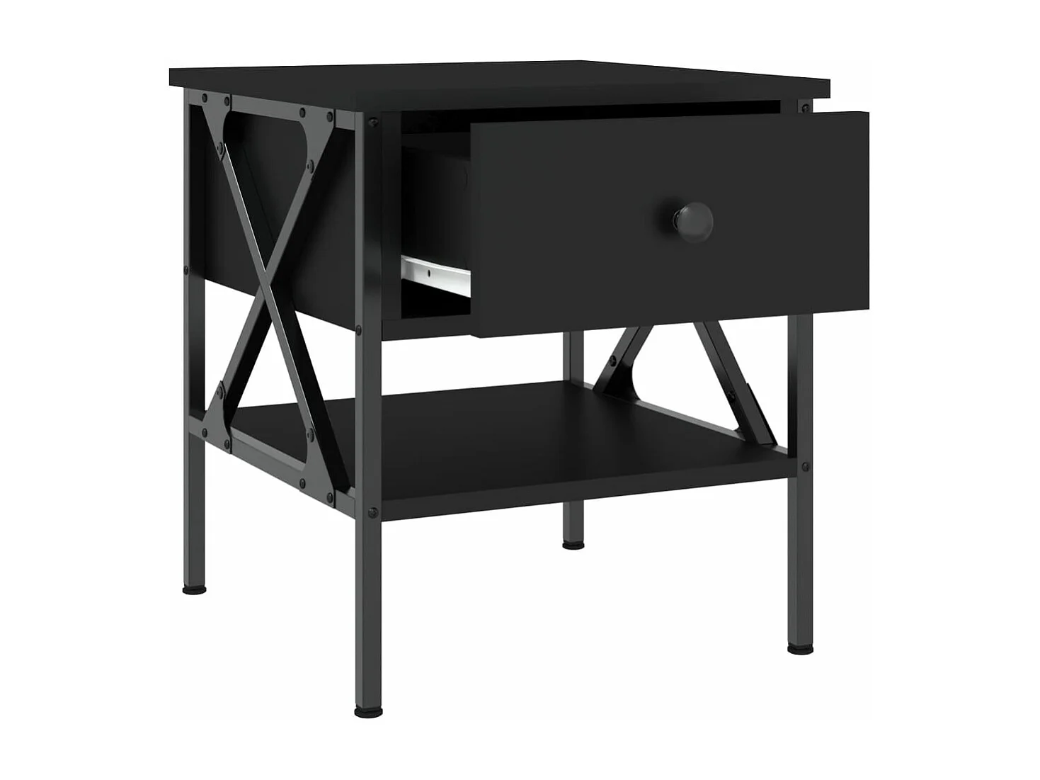 Tables de chevet 2 pcs noir 40x42x45 bois d’ingénierie