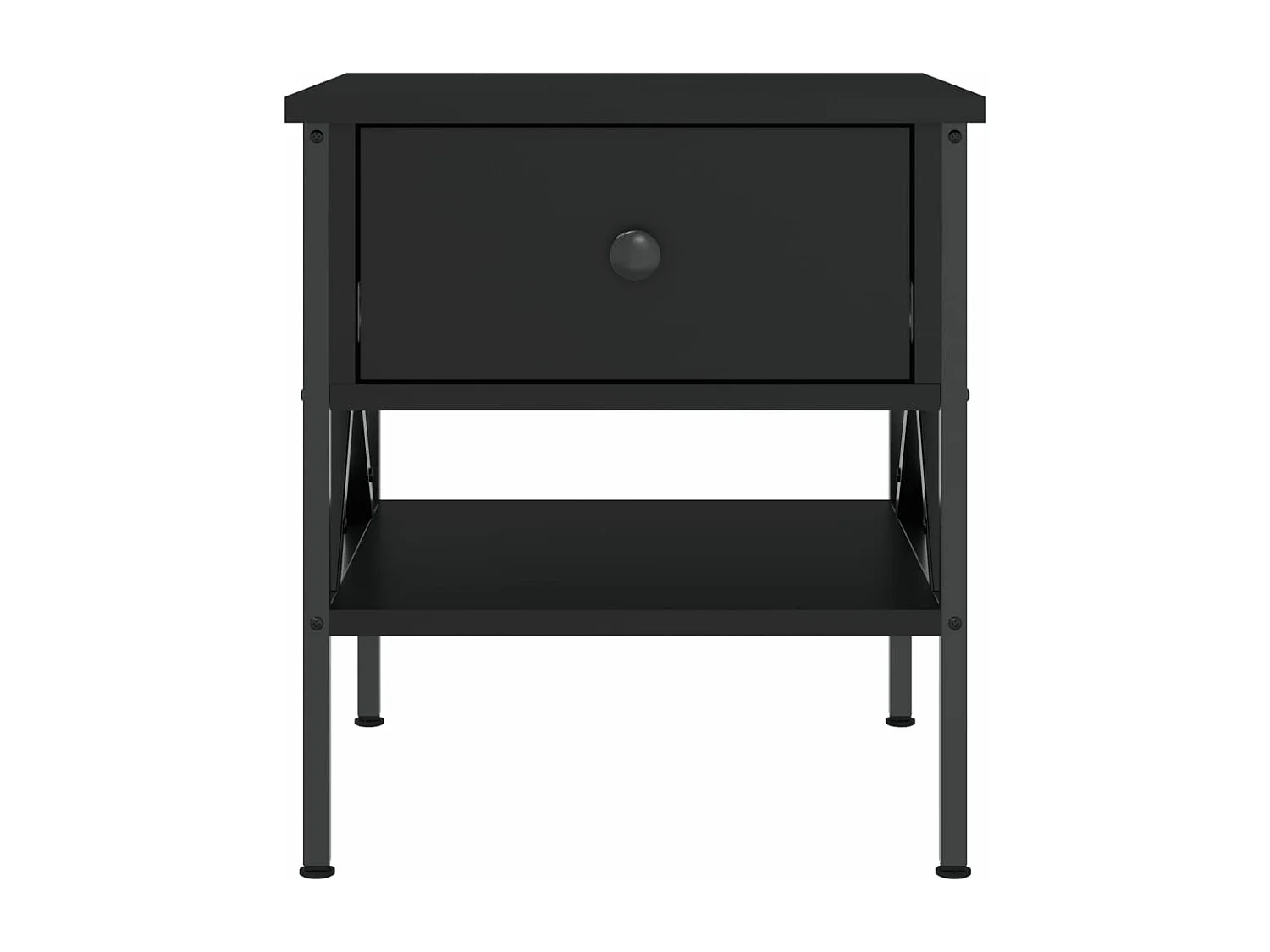 Tables de chevet 2 pcs noir 40x42x45 bois d’ingénierie