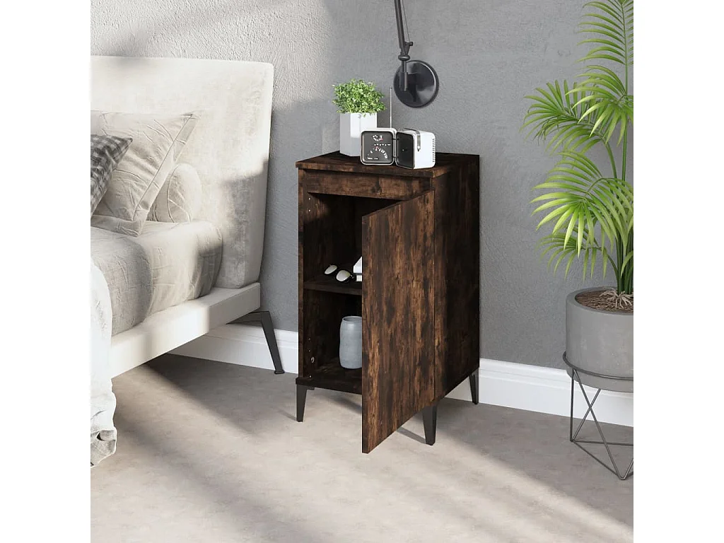 Tables de chevet 2 pcs chêne fumé 40x35x70 bois d'ingénierie