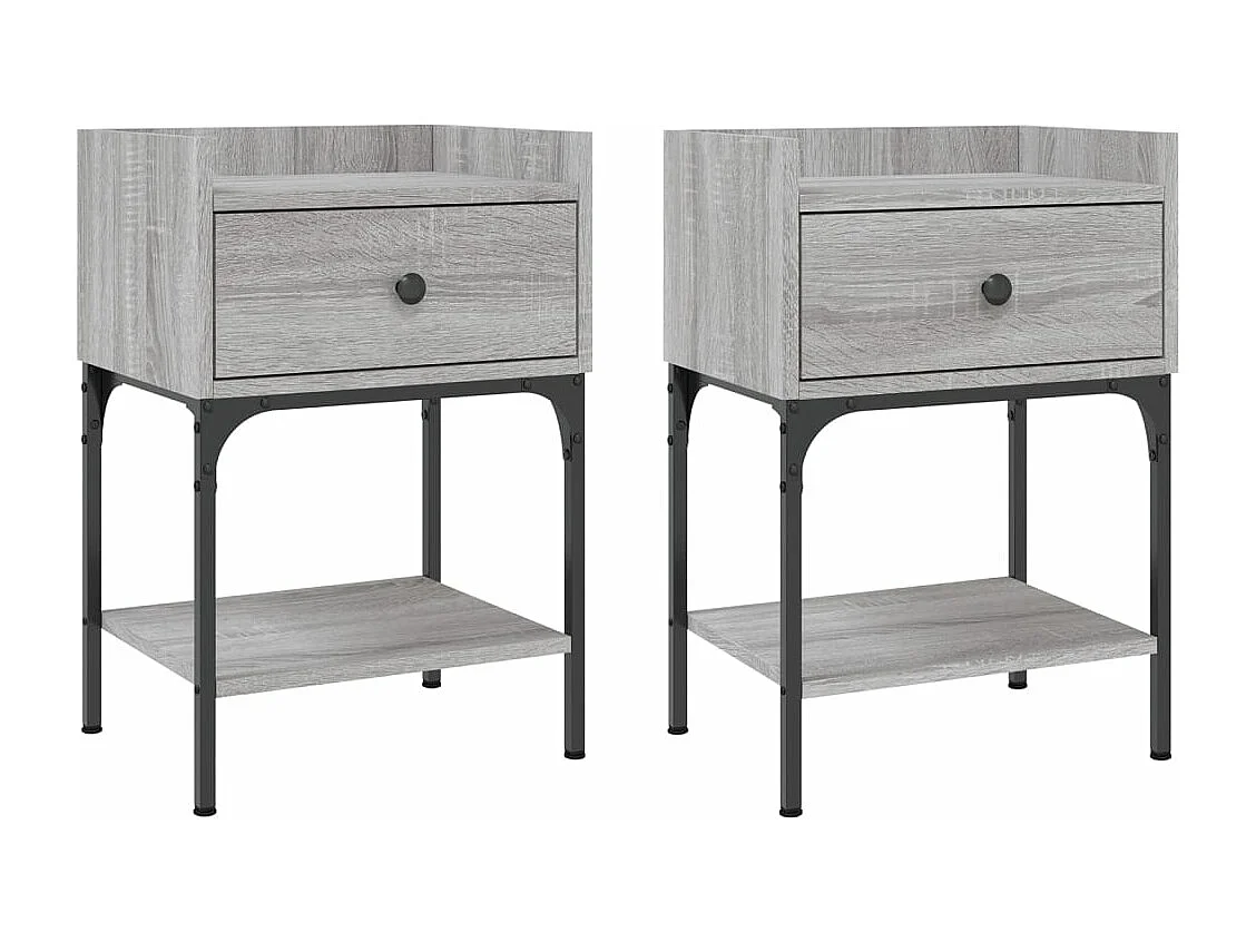 Tables de chevet 2 pcs sonoma gris 40,5x31x60