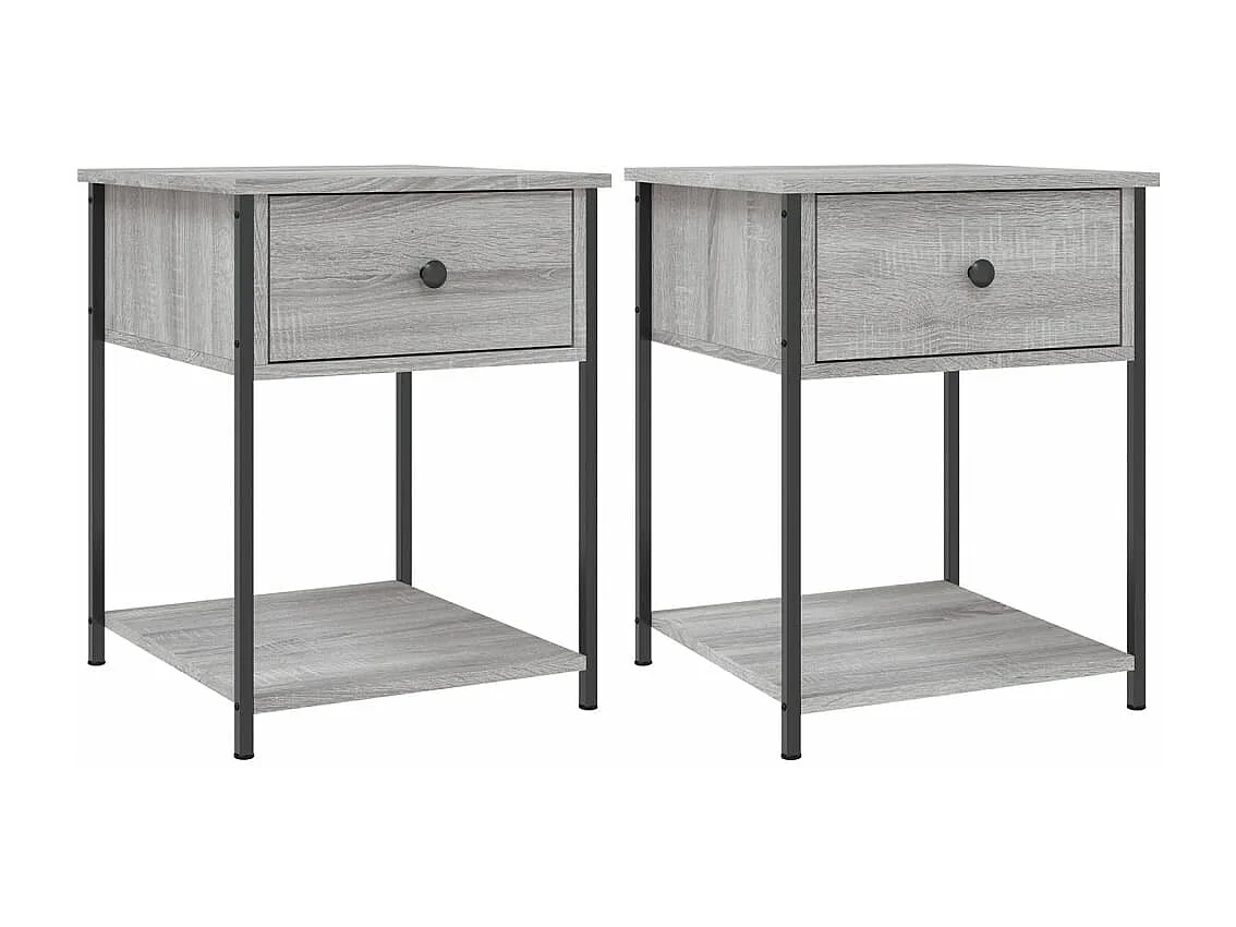 Tables de chevet 2 pcs sonoma gris 44x45x58 bois ingénierie