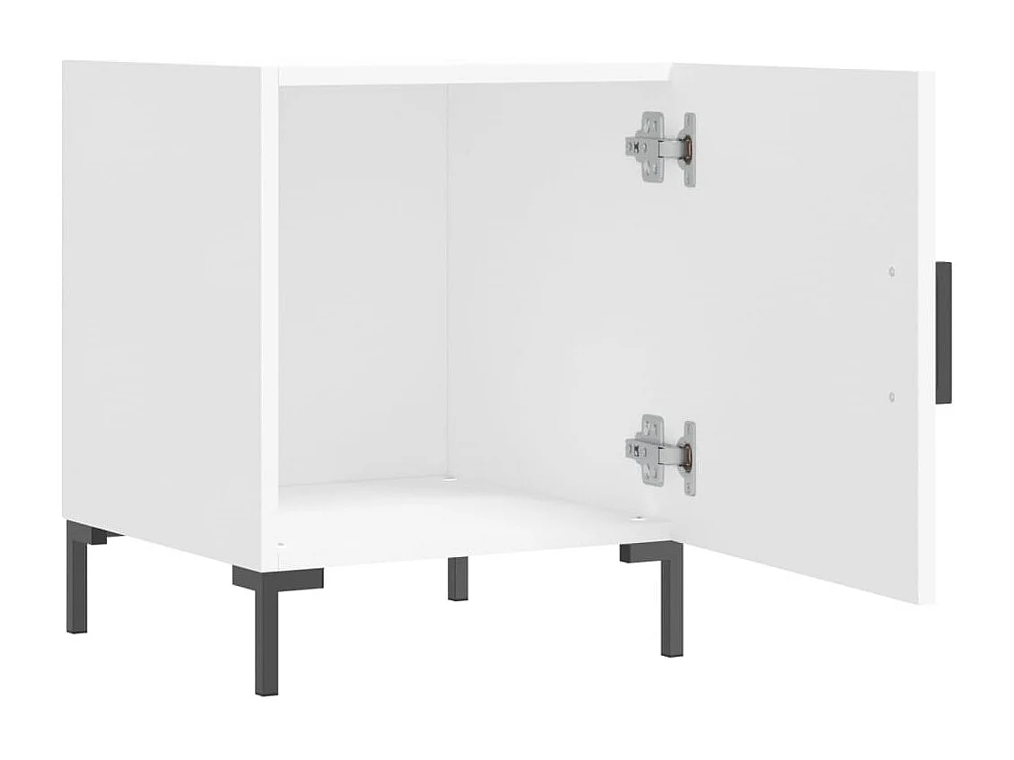 Table de chevet blanc 40x40x50 bois d’ingénierie