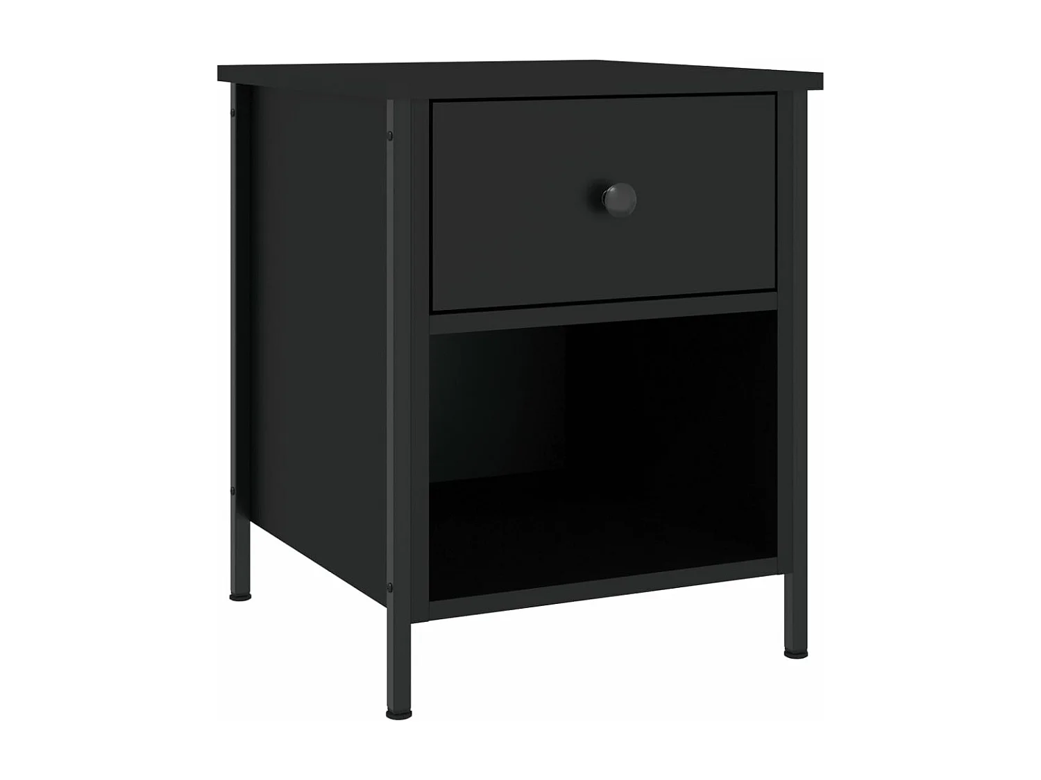 Tables de chevet 2 pcs noir 40x42x50 bois d’ingénierie