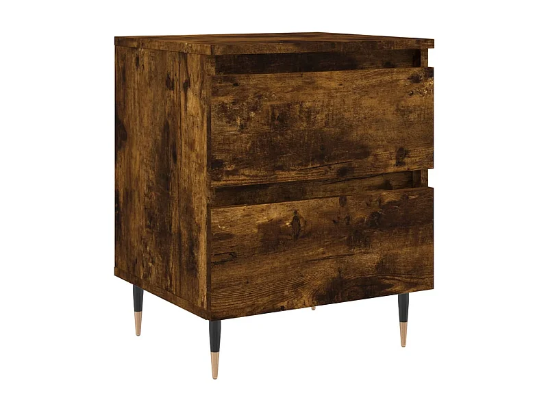 Table de chevet chêne fumé 40x35x50 bois d’ingénierie