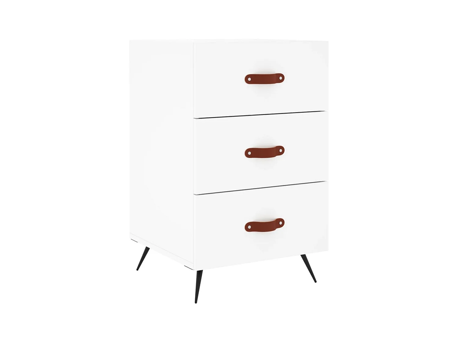 Table de chevet blanc 40x40x66 bois d'ingénierie