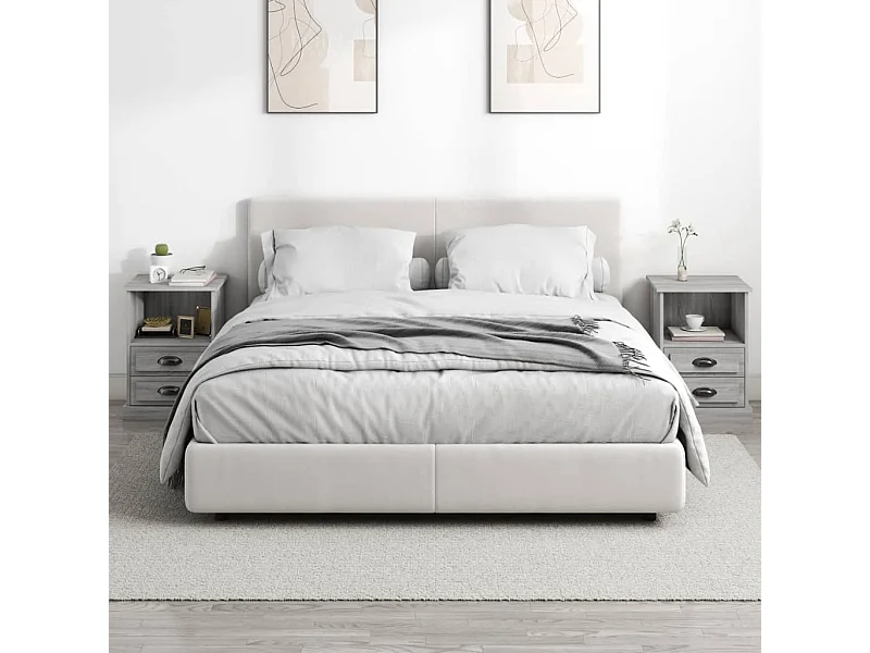 Tables de chevet 2 pcs sonoma gris 43x36x60