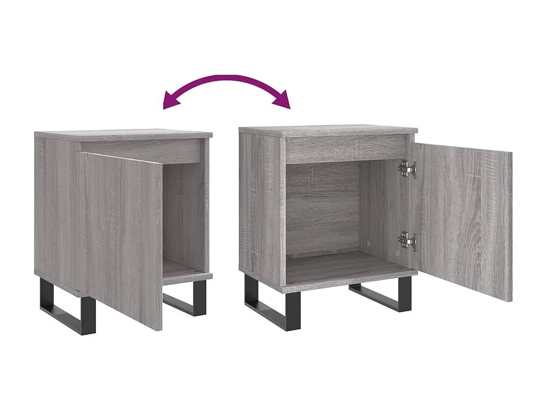 Tables de chevet 2 pcs sonoma gris 40x30x50 bois d'ingénierie