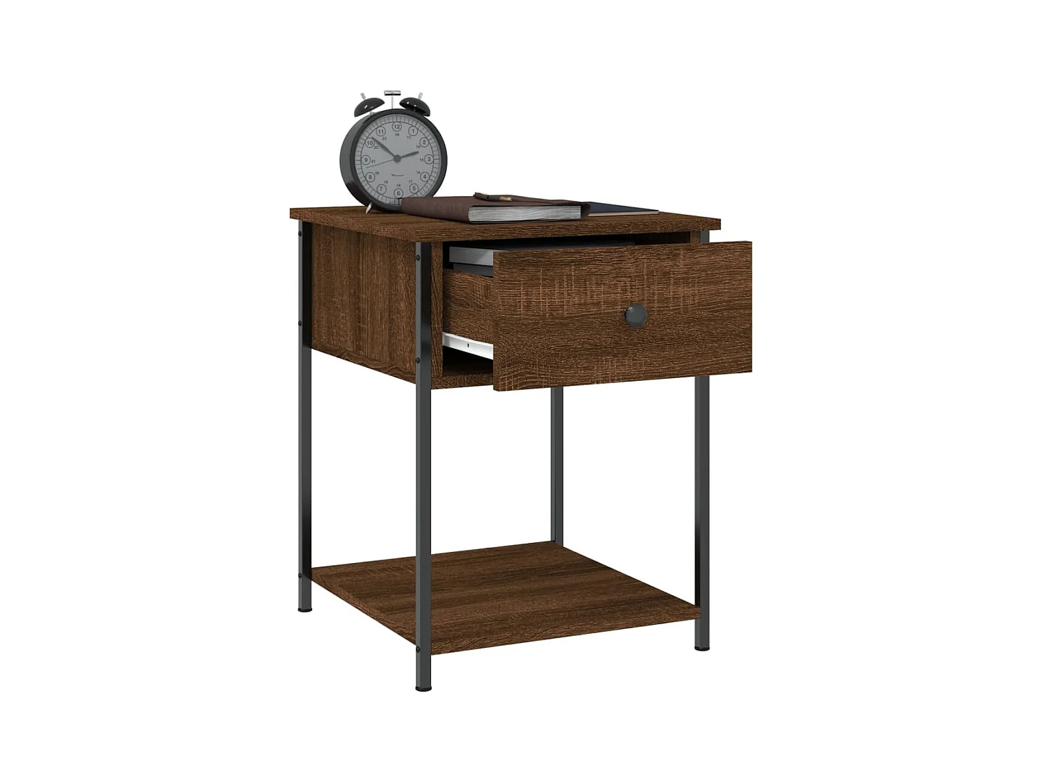 Table de chevet chêne marron 44x45x58 bois d'ingénierie