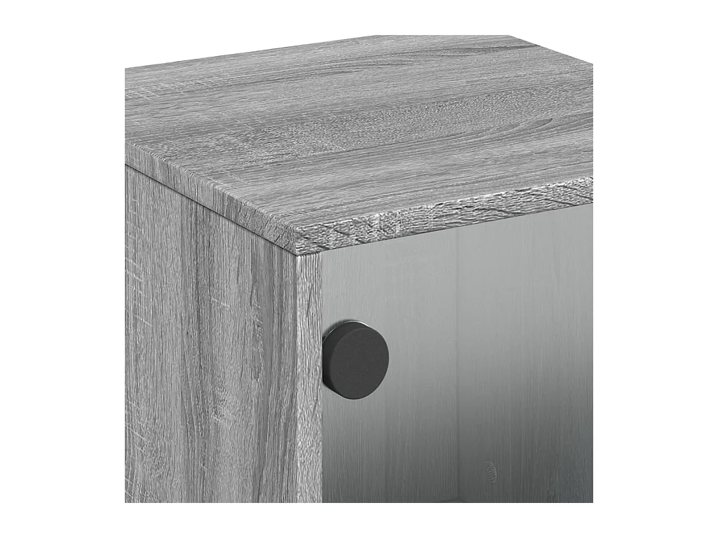 Tables de chevet et portes vitrées 2 pcs sonoma gris 35x37x50