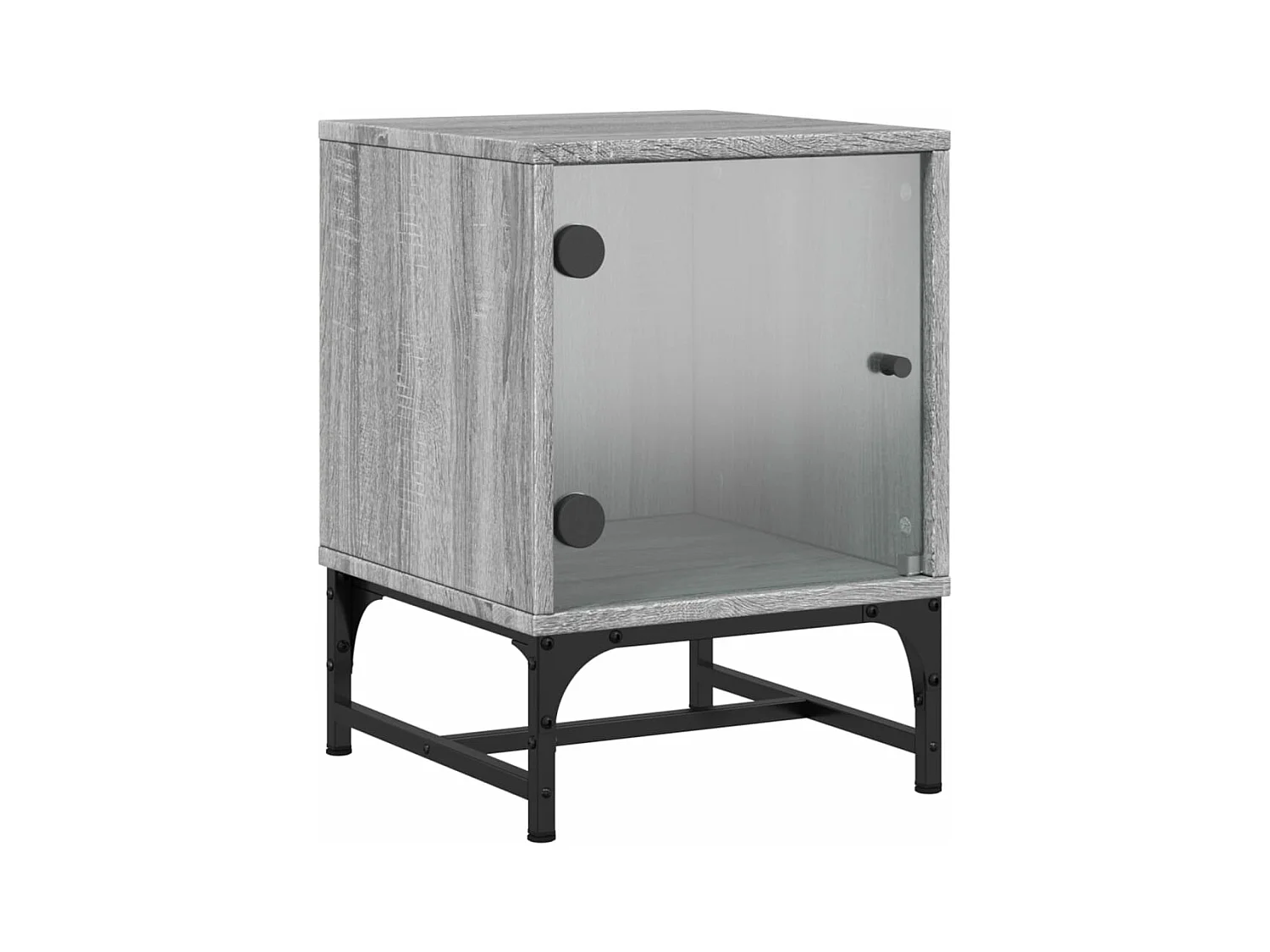 Tables de chevet et portes vitrées 2 pcs sonoma gris 35x37x50