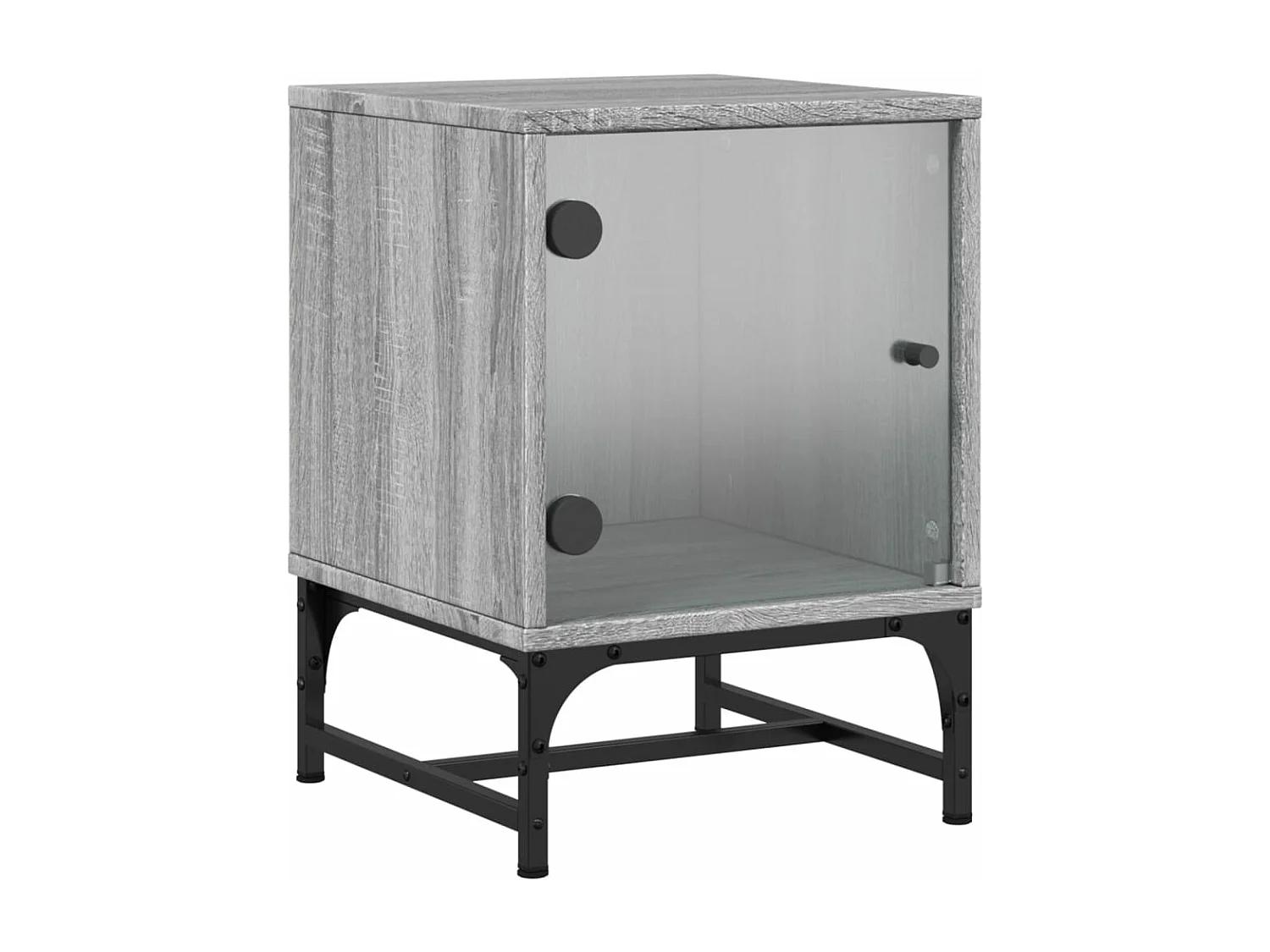 Tables de chevet et portes vitrées 2 pcs sonoma gris 35x37x50