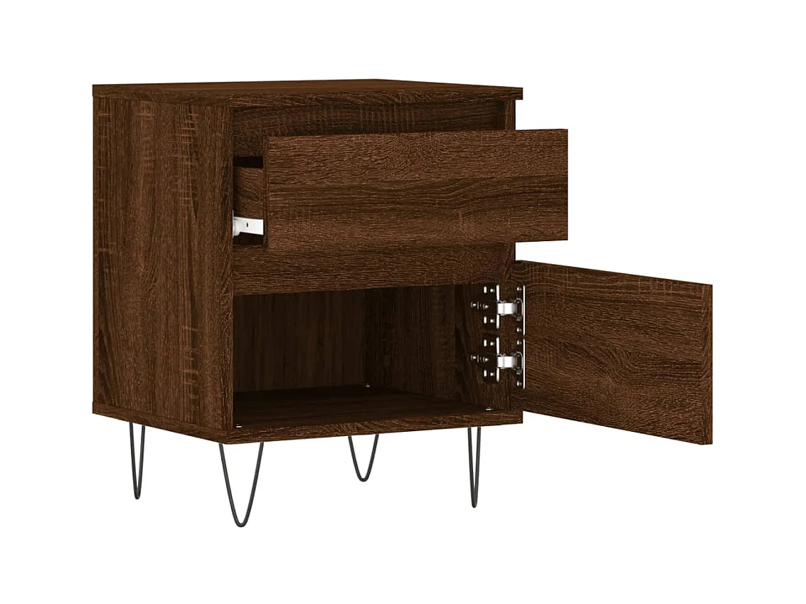 Tables de chevet 2 pcs chêne marron 40x35x50 bois ingénierie