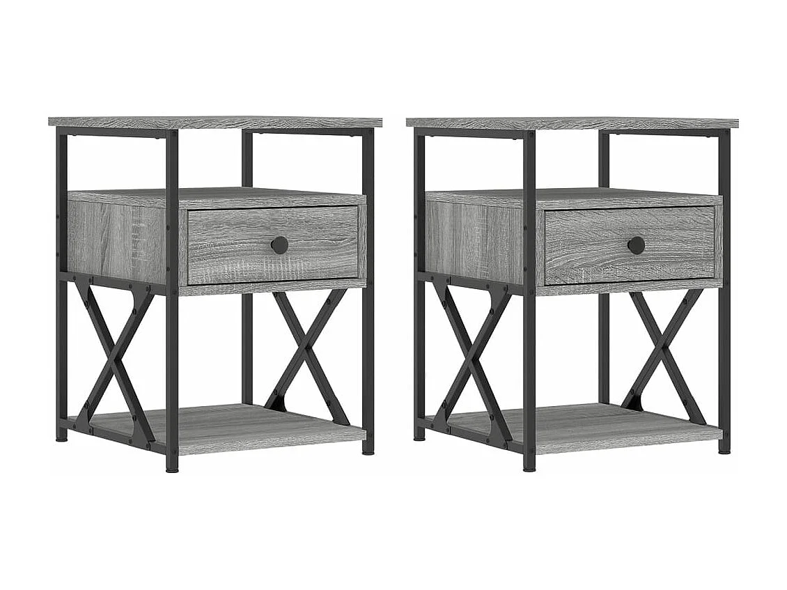 Tables de chevet 2 pcs sonoma gris 40x42x55 bois d'ingénierie