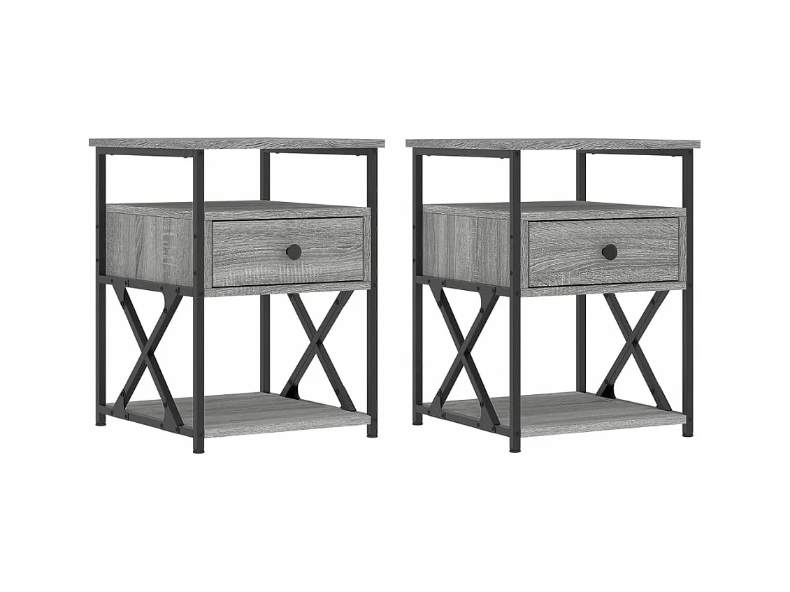 Tables de chevet 2 pcs sonoma gris 40x42x55 bois d'ingénierie