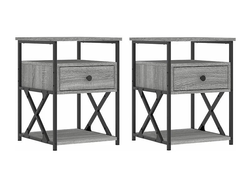Tables de chevet 2 pcs sonoma gris 40x42x55 bois d'ingénierie