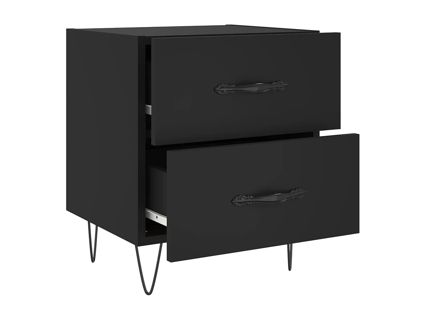 Tables de chevet 2 pcs noir 40x35x47,5 bois d’ingénierie