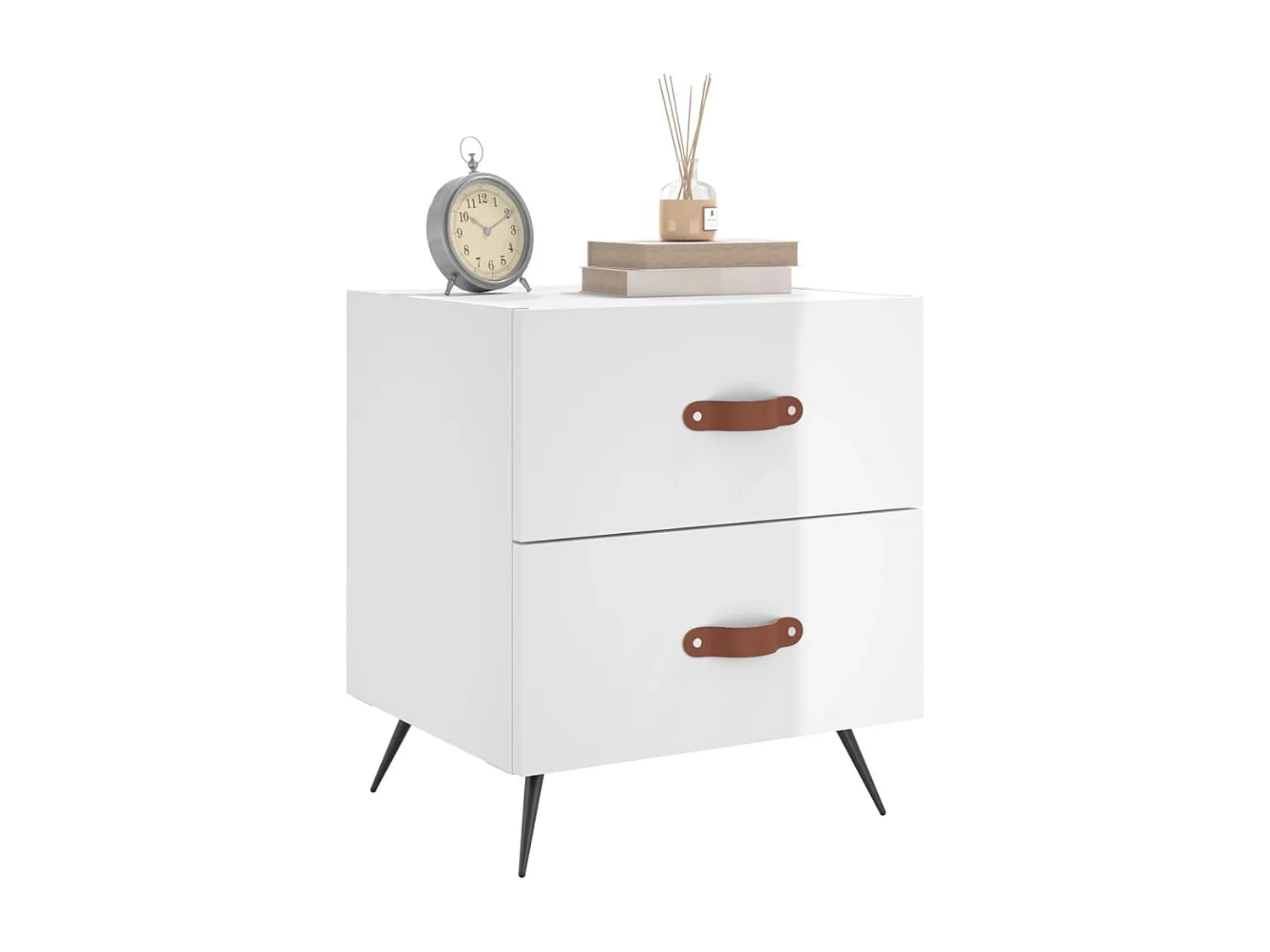 Tables de chevet 2 pcs blanc brillant 40x35x47,5