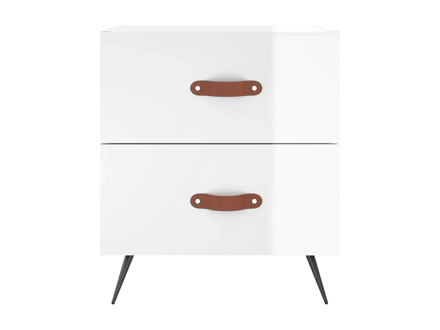 Tables de chevet 2 pcs blanc brillant 40x35x47,5