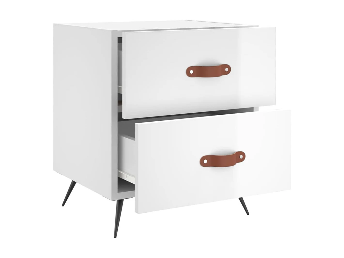 Tables de chevet 2 pcs blanc brillant 40x35x47,5