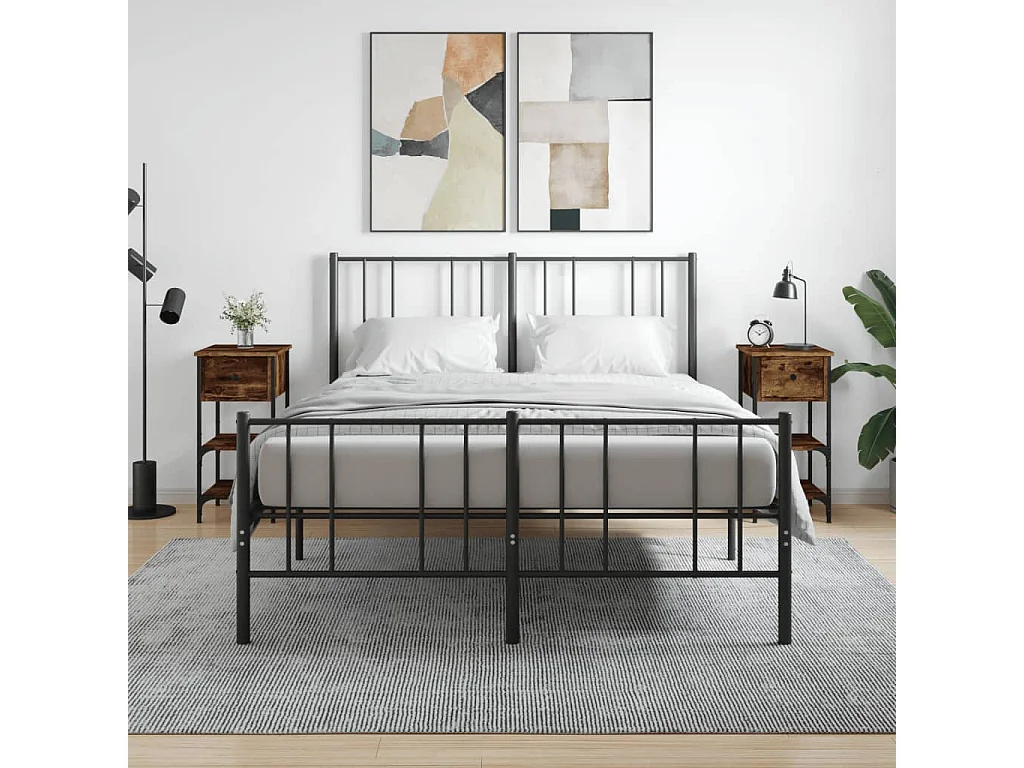 Tables de chevet 2 pcs chêne fumé 34x36x70 bois d'ingénierie