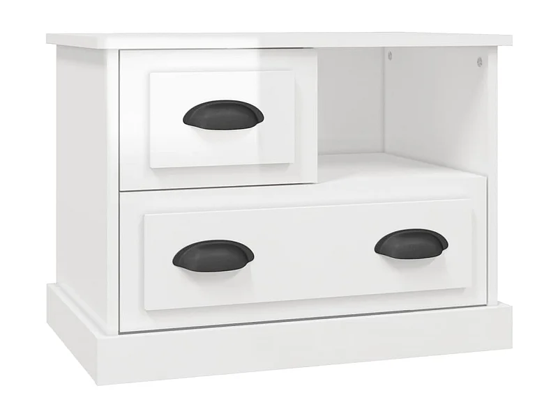 Table de chevet blanc brillant 60x39x45