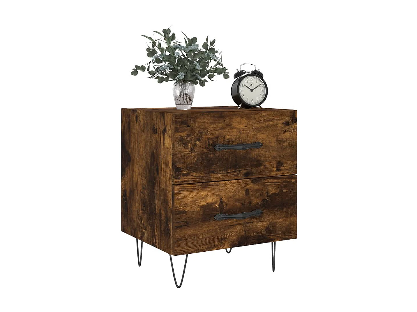 Tables de chevet 2pcs chêne fumé 40x35x47,5 bois d’ingénierie