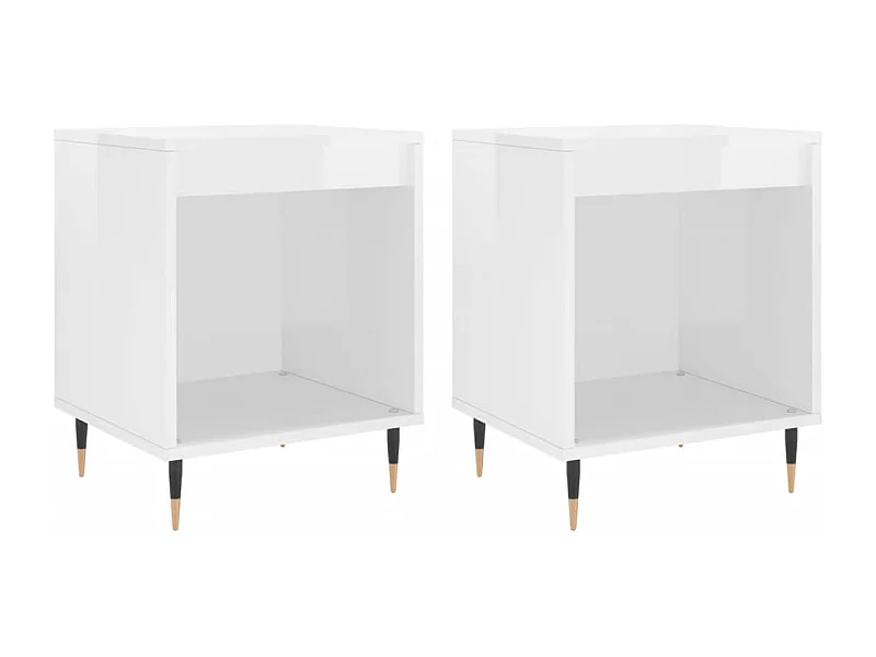 Tables de chevet 2 pcs blanc brillant 40x35x50