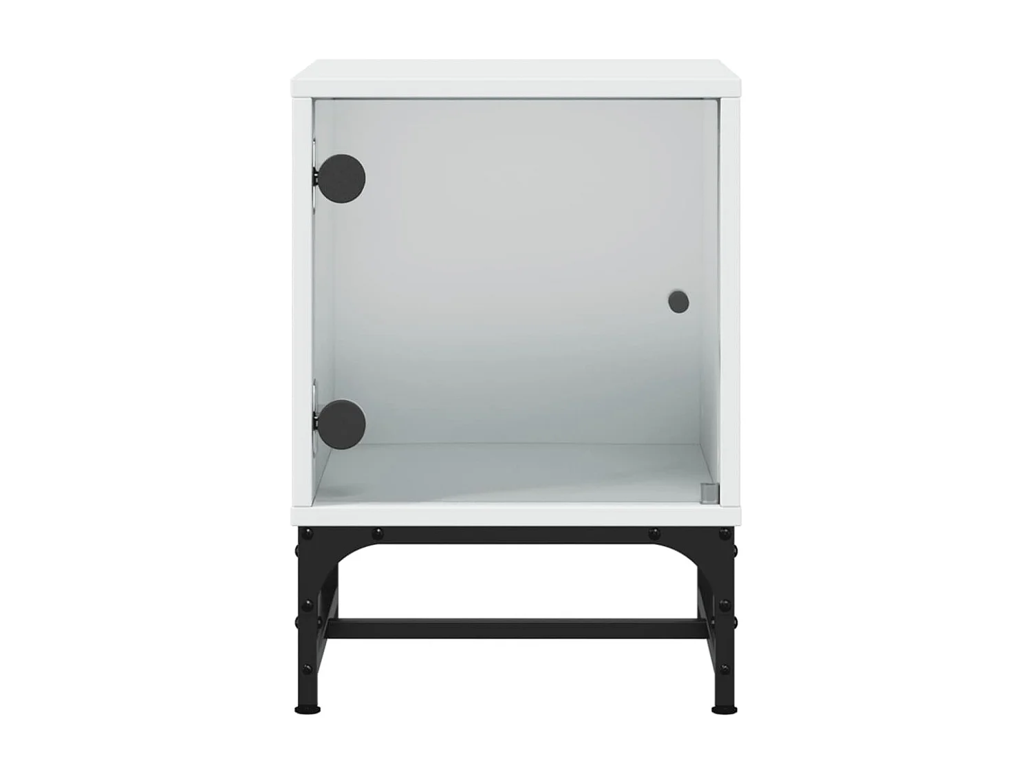 Tables de chevet avec portes en verre 2 pcs blanc 35x37x50