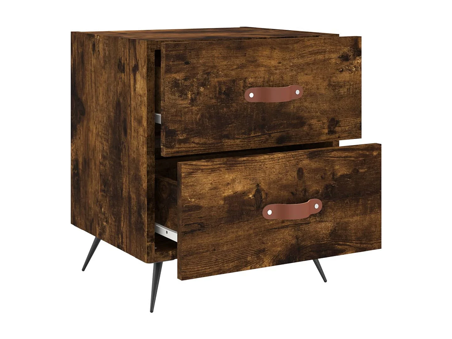 Tables de chevet 2pcs chêne fumé 40x35x47,5 bois d’ingénierie