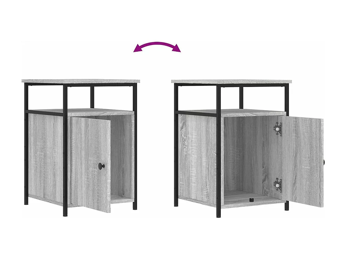 Table de chevet sonoma gris 40x42x60 bois d'ingénierie