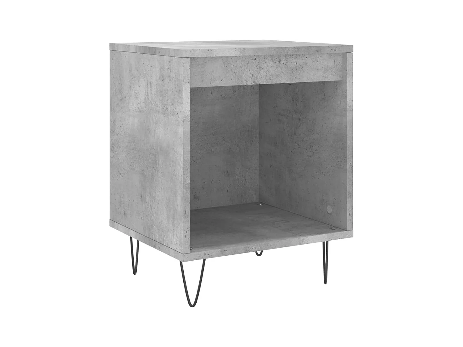 Table de chevet gris béton 40x35x50 bois d’ingénierie