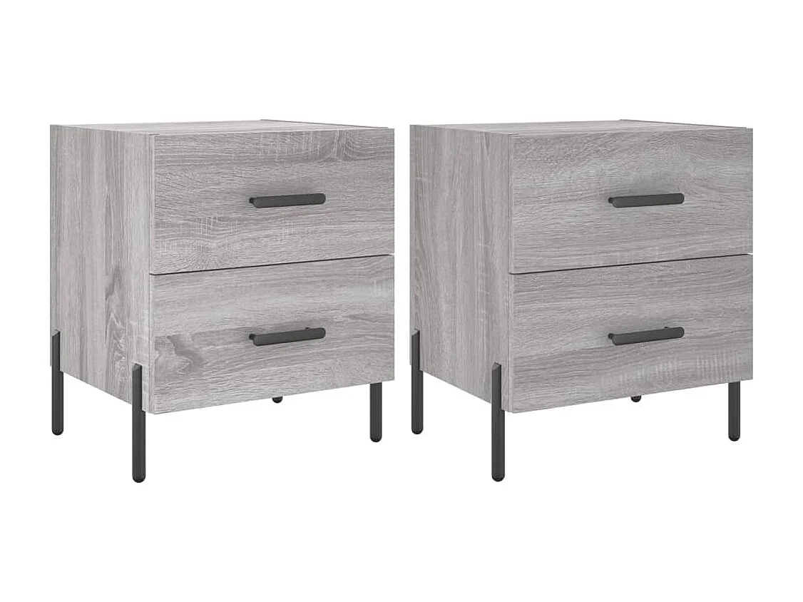Tables de chevet 2 pcs sonoma gris 40x35x47,5