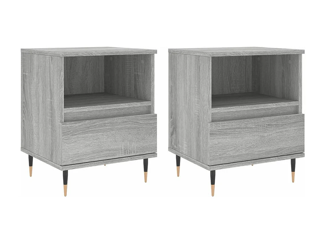 Tables de chevet 2 pcs sonoma gris 40x35x50 bois ingénierie