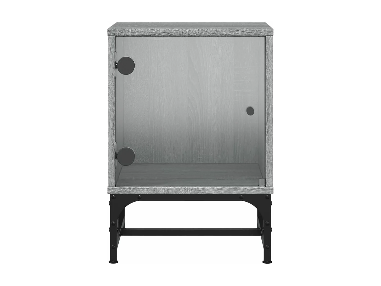 Table de chevet avec porte en verre sonoma gris 35x37x50
