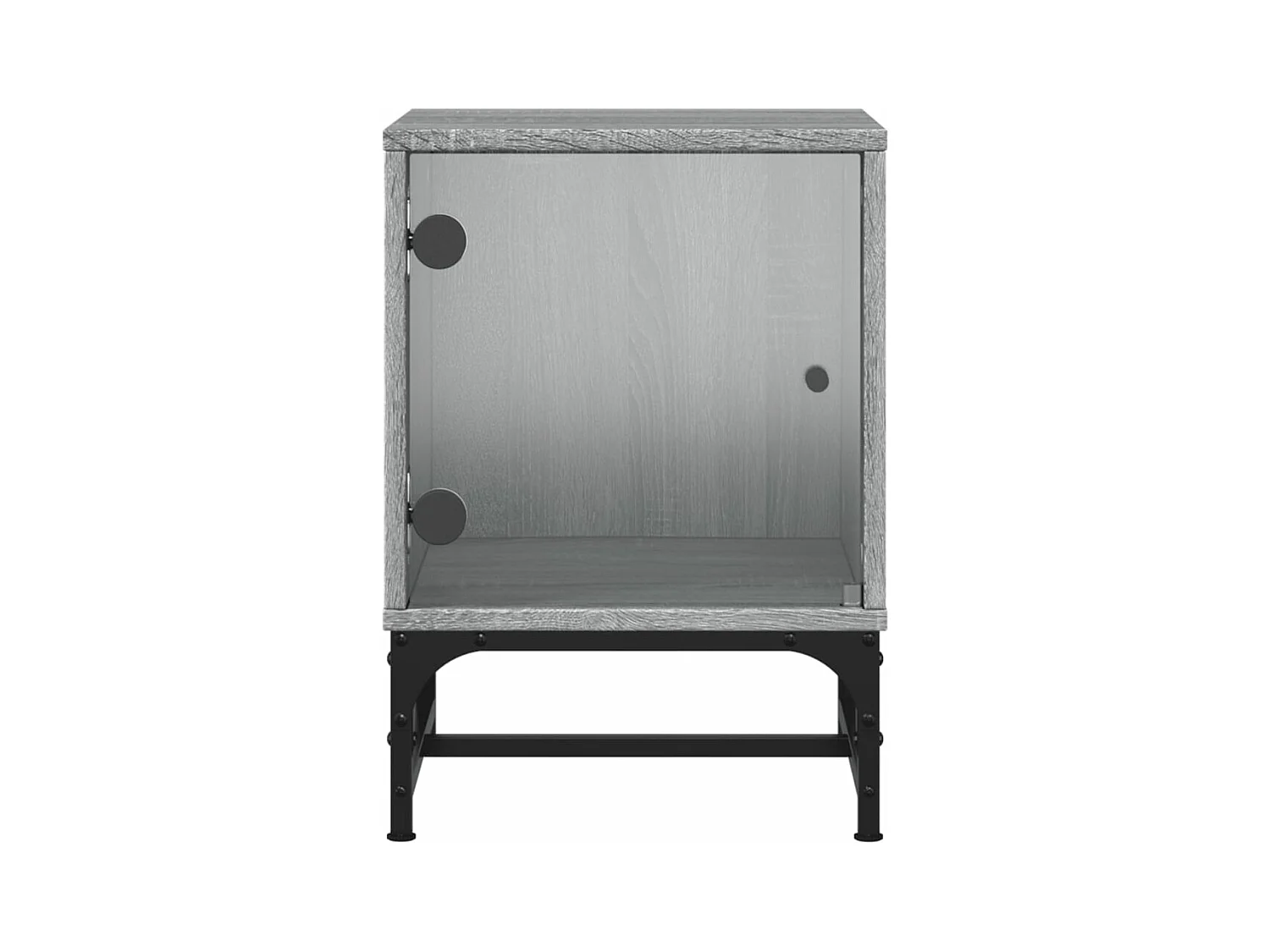 Table de chevet avec porte en verre sonoma gris 35x37x50