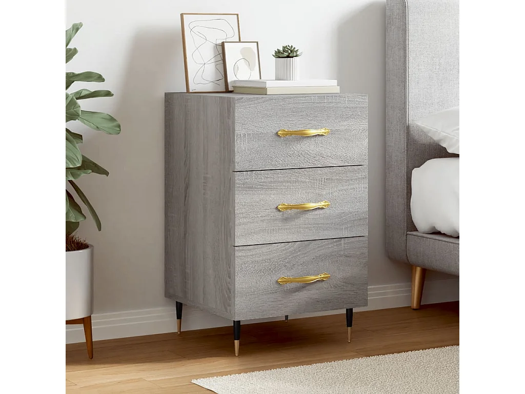 Table de chevet sonoma gris 40x40x66 bois d'ingénierie