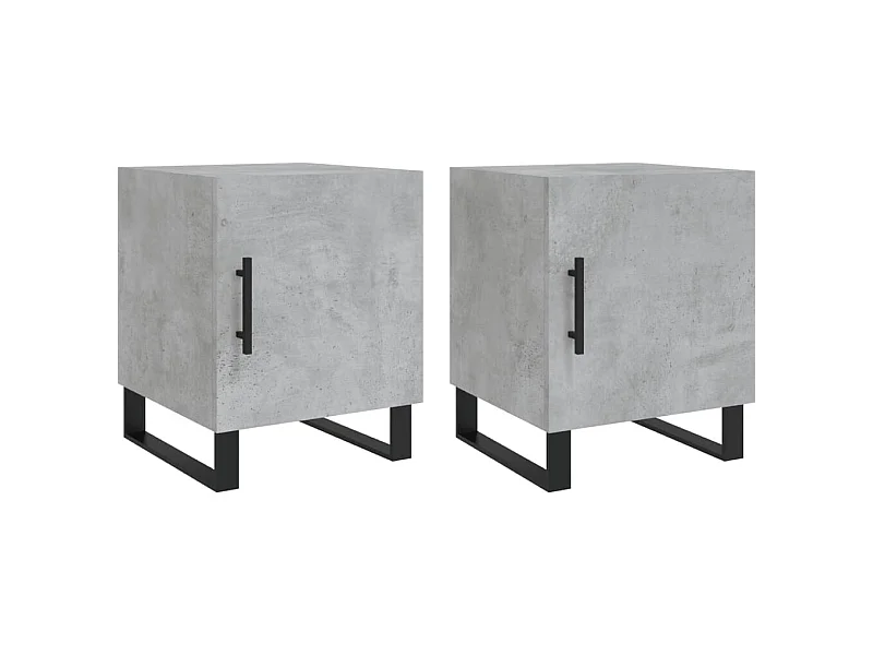 Tables de chevet 2 pcs gris béton 40x40x50 bois d’ingénierie