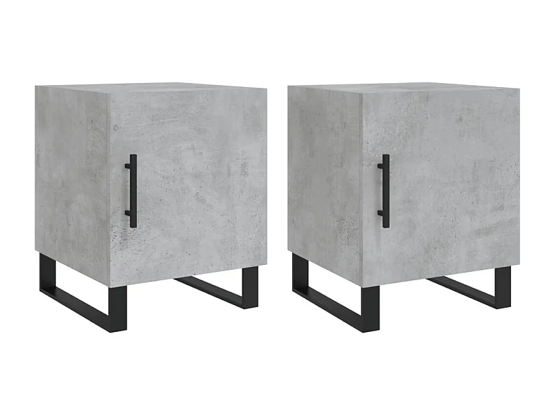 Tables de chevet 2 pcs gris béton 40x40x50 bois d’ingénierie