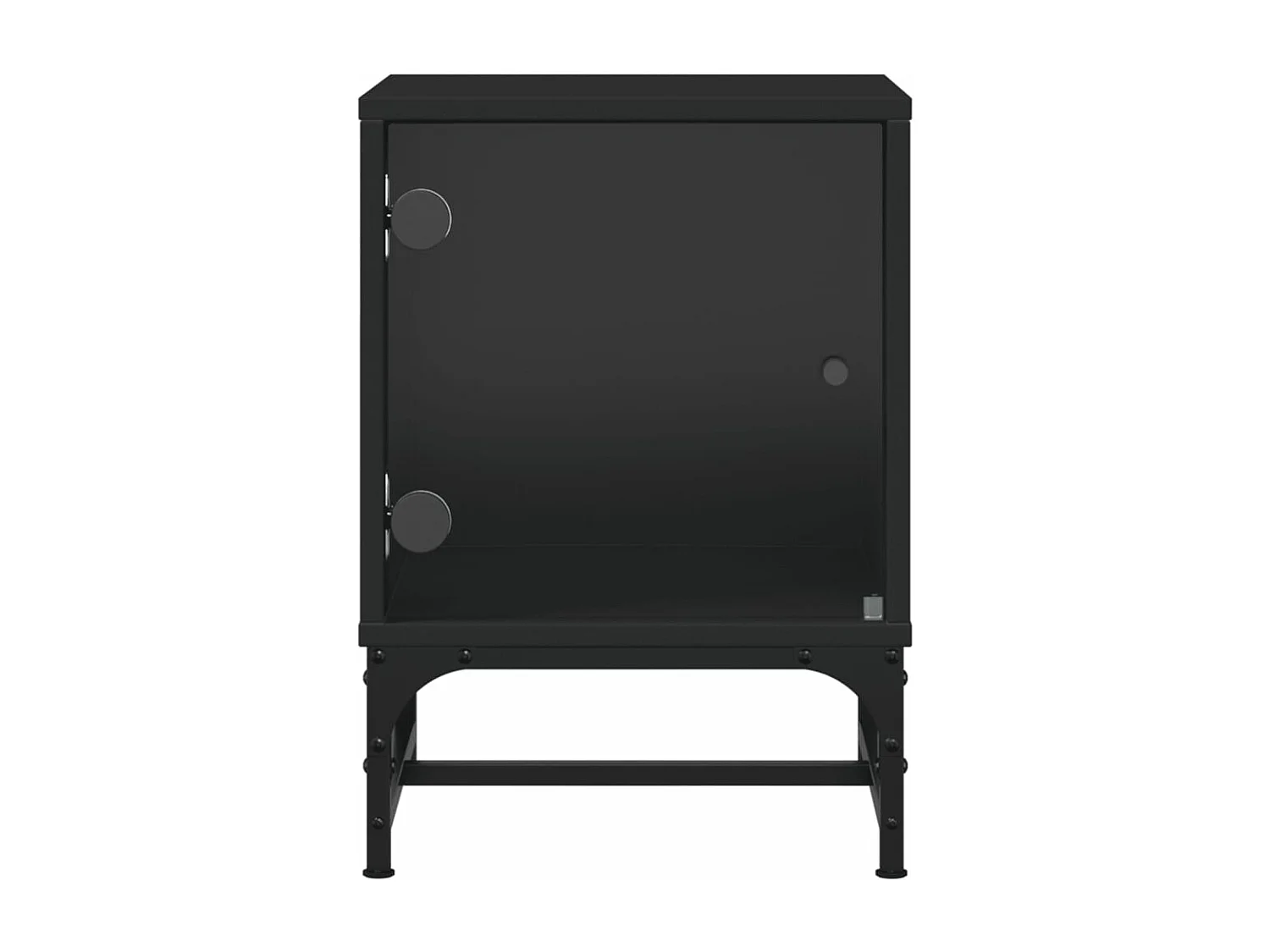 Tables de chevet avec portes en verre 2 pcs noir 35x37x50