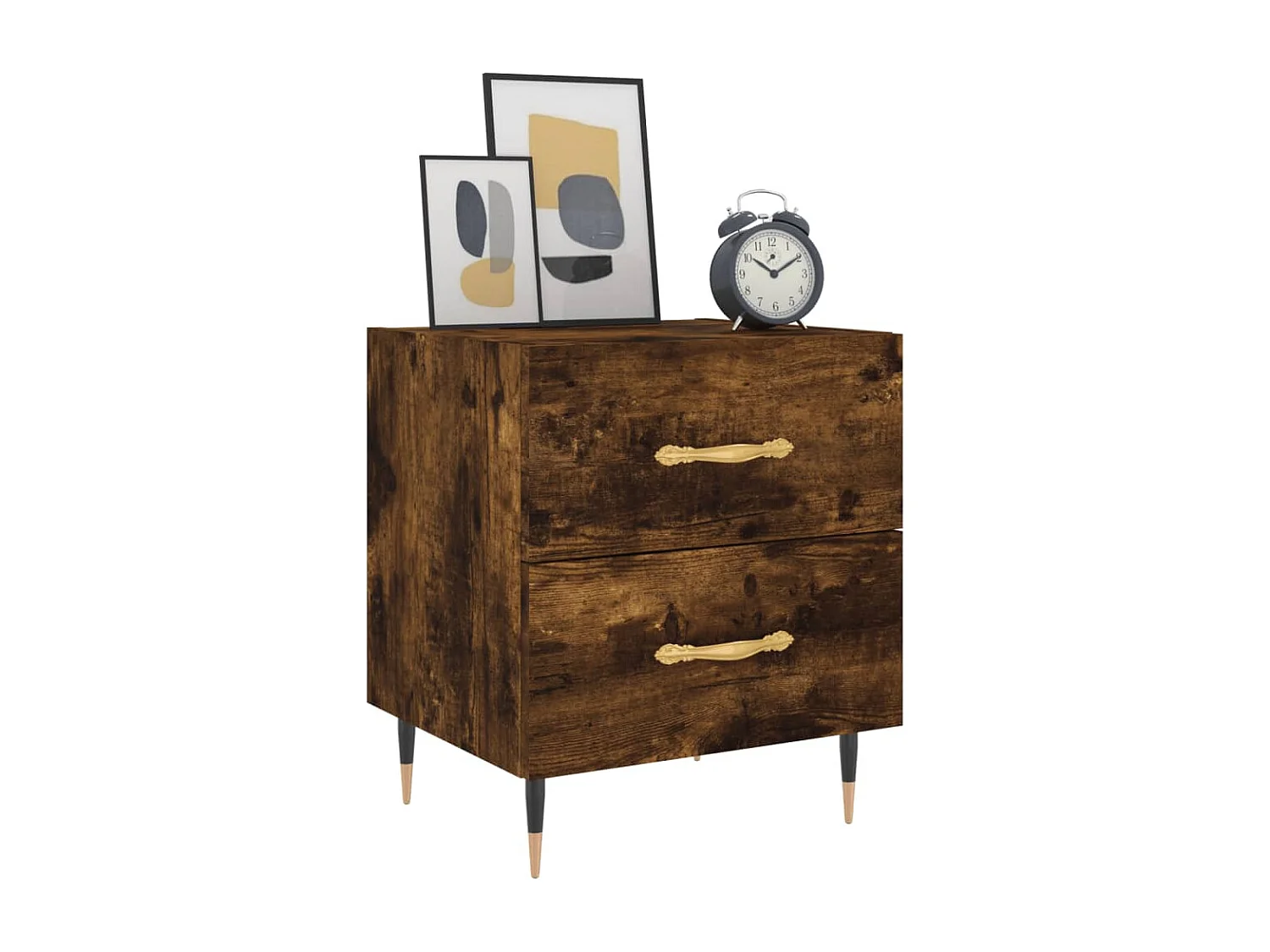 Table de chevet chêne fumé 40x35x47,5 bois d’ingénierie