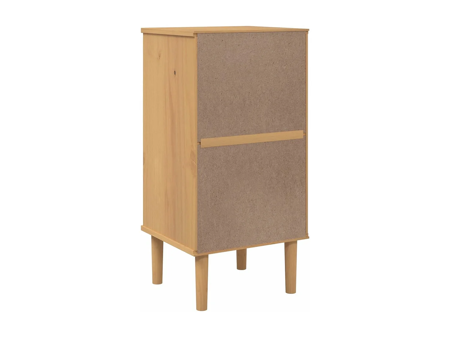 Table de chevet SENJA aspect de rotin marron bois de pin massif