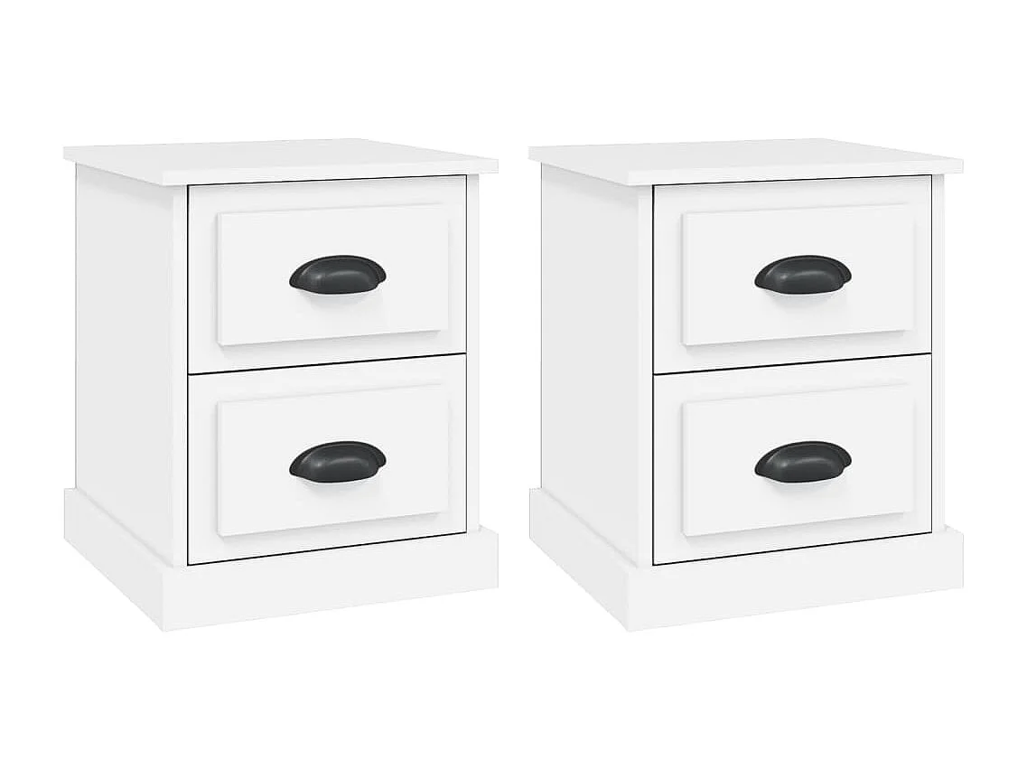 Tables de chevet 2 pcs blanc 39x39x47,5 bois d'ingénierie
